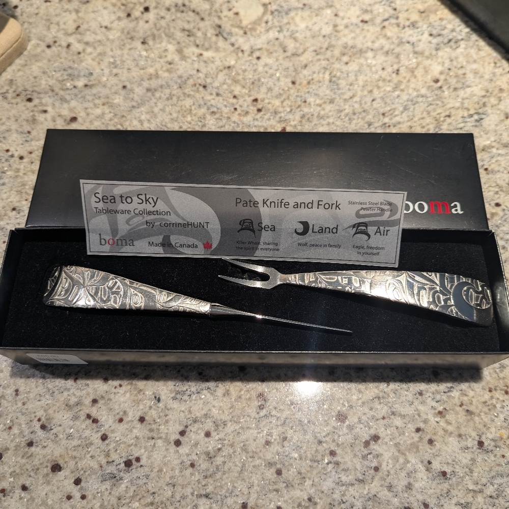 Pewter Pate Knife and Fork Set